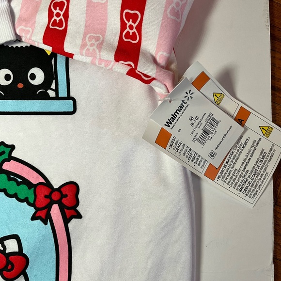 NWT Hello Kitty White and Pink Holiday Sweatshirt women sz Medium - Picture 6 of 8